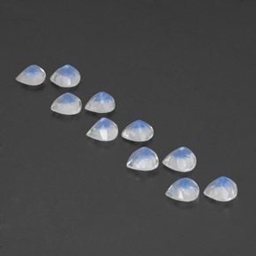 Gemas de piedra de luna arcoíris blanco natural de 3,85 ct, en forma de pera, transparente