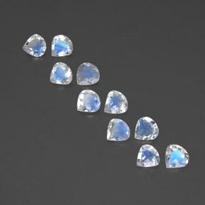 Gemas de piedra de luna arcoíris blanco natural de 2,88 ct, en forma de pera, transparente