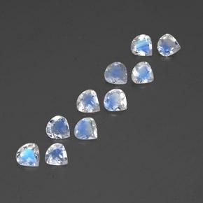 Gemas de piedra de luna arcoíris blanco natural de 2,88 ct, en forma de pera, transparente
