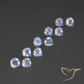 Gemas de Piedra lunar arcoíris Blanco azulado natural de 3.48 ct, En forma de pera, Transparente