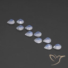 Gemas de Piedra lunar arcoíris Blanco azulado natural de 3.48 ct, En forma de pera, Transparente