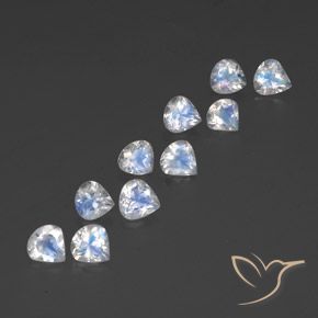 Gemas de Piedra lunar arcoíris Blanco azulado natural de 3.78 ct, En forma de pera, Transparente