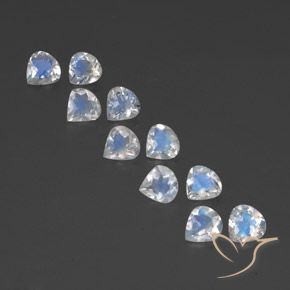 3.14ctw Natural Blanco azulado Piedra lunar arcoíris, En forma de pera, Transparente