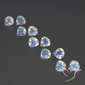 3.12ctw Natural Blanco azulado Piedra lunar arcoíris, En forma de pera, Transparente