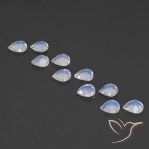 Gemas de Piedra lunar arcoíris Blanco azulado natural de 2.73 ct, En forma de pera, Transparente