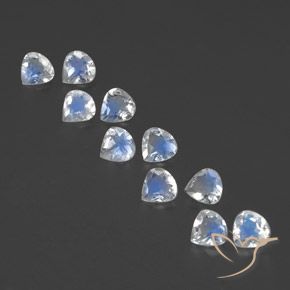 2.82ctw Natural Blanco azulado Piedra lunar arcoíris, En forma de pera, Transparente