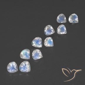 Gemas de Piedra lunar arcoíris Blanco azulado natural de 3.37 ct, En forma de pera, Transparente