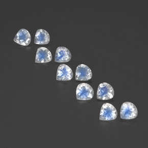 Gemas de piedra de luna arcoíris blanco natural de  ct, en forma de pera, transparente