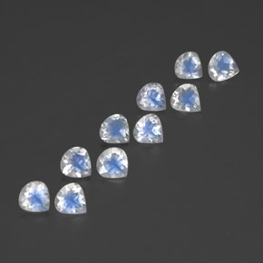 Gemas de piedra de luna arcoíris blanco natural de  ct, en forma de pera, transparente