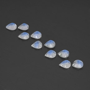 Gemas de piedra de luna arcoíris blanco natural de  ct, en forma de pera, transparente