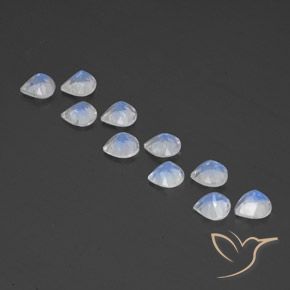Gemas de Piedra lunar arcoíris Blanco azulado natural de 3.83 ct, En forma de pera, Transparente