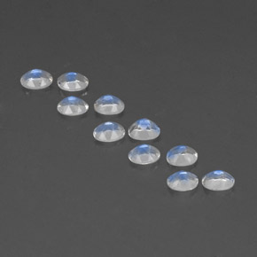 Gemas de piedra de luna arcoíris blanco natural de  ct, corte óvalo, transparente