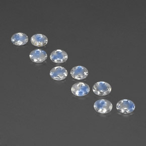 Gemas de piedra de luna arcoíris blanco natural de  ct, corte óvalo, transparente