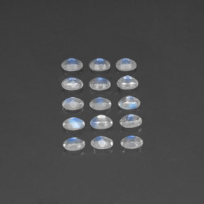 Gemas de piedra de luna arcoíris blanco natural de  ct, corte óvalo, transparente