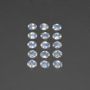 Gemas de piedra de luna arcoíris blanco natural de  ct, corte óvalo, transparente