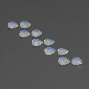 Gemas de piedra de luna arcoíris blanco natural de  ct, forma de corazón, transparente