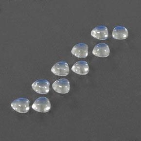 Gemas de piedra de luna arcoíris blanco natural de  ct, forma de corazón, transparente