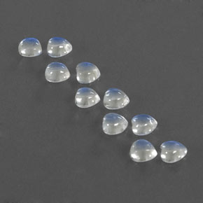 Gemas de piedra de luna arcoíris blanco natural de  ct, forma de corazón, transparente