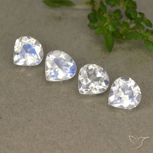 Gemas de piedra de luna arcoíris blanco natural de 1,61 ct, en forma de pera, transparente