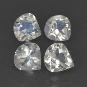 Gemas de piedra de luna arcoíris blanco natural de 1,45 ct, en forma de pera, transparente