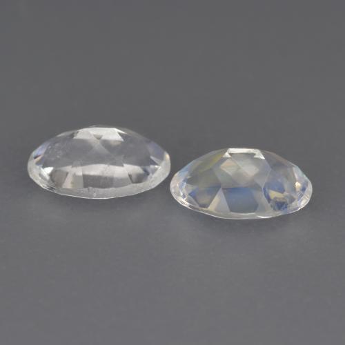 Gemas de piedra de luna arcoíris blanco natural de 0,79 ct, corte óvalo, transparente