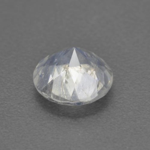 Piedra de luna arcoíris blanco natural de 0,62 ct, corte redondo, transparente