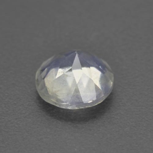 Piedra de luna arcoíris blanco natural de 0,66 ct, corte redondo, transparente