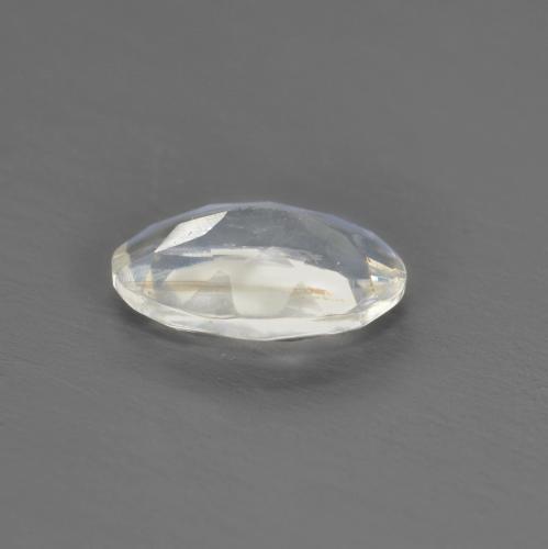 Piedra de luna arcoíris blanco natural de 0,40 ct, corte óvalo, transparente
