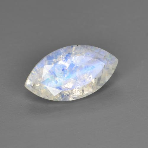 Piedra de luna arcoíris blanco natural de 1,85 ct, marquesa, transparente