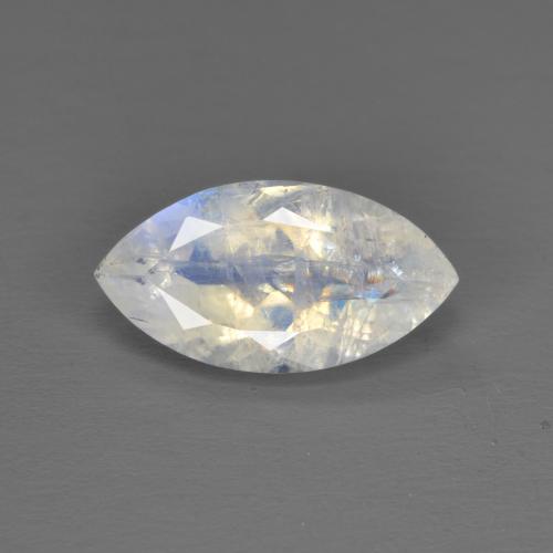Piedra de luna arcoíris blanco natural de 1,79 ct, marquesa, transparente