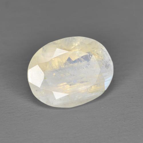 Piedra de luna arcoíris blanco natural de 2,25 ct, corte óvalo, translúcido