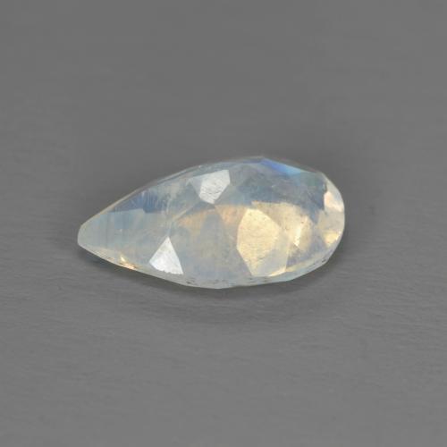 Piedra lunar arcoíris Blanco azulado natural de 1.34 ct, En forma de pera, Transparente