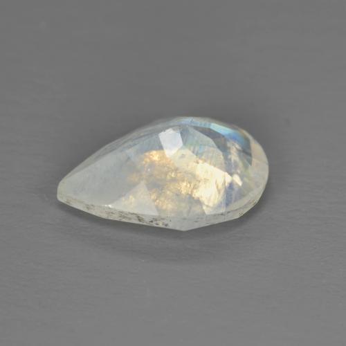 Piedra de luna arcoíris blanco natural de 1,40 ct, en forma de pera, transparente