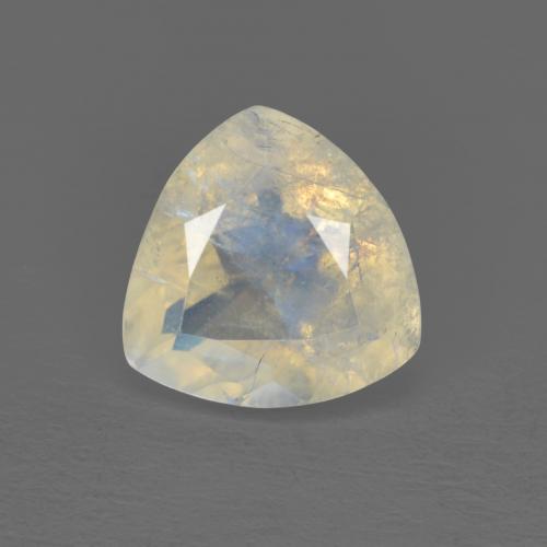 Piedra de luna arcoíris blanco natural de 1,43 ct, trillón, transparente