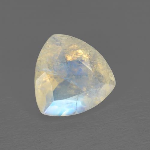 Piedra de luna arcoíris blanco natural de 1,43 ct, trillón, transparente