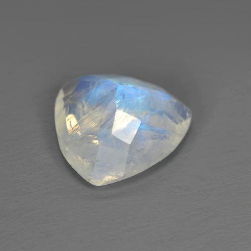 Piedra de luna arcoíris blanco natural de 1,43 ct, trillón, transparente