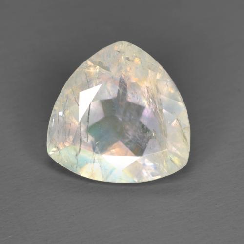 Piedra lunar arcoíris Blanco multicolor natural de 1.96 ct, Trillón, Transparente