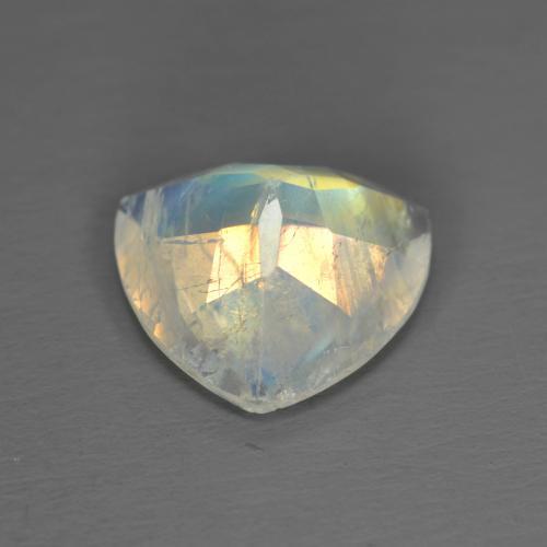 Piedra lunar arcoíris Blanco multicolor natural de 1.96 ct, Trillón, Transparente