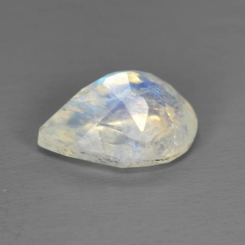 Piedra de luna arcoíris blanco natural de 1,92 ct, en forma de pera, transparente