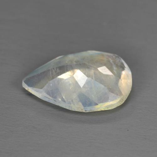 Piedra de luna arcoíris blanco natural de 1,40 ct, en forma de pera, transparente