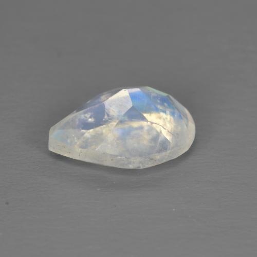 Piedra lunar arcoíris Blanco azulado natural de 1.35 ct, En forma de pera, Transparente