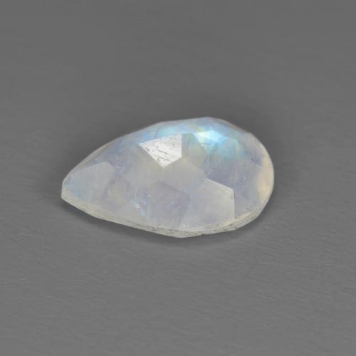 Piedra de luna arcoíris blanco natural de 1,62 ct, en forma de pera, translúcido