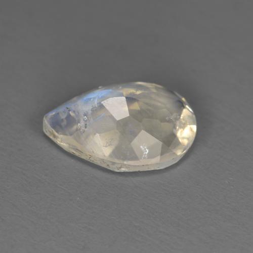 Piedra de luna arcoíris blanco natural de 1,58 ct, en forma de pera, transparente