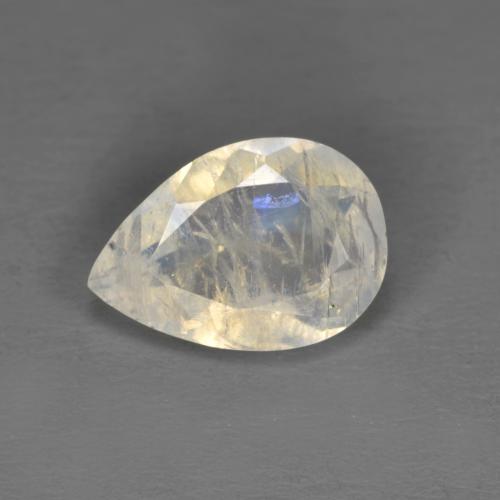 Piedra de luna arcoíris blanco natural de 1,49 ct, en forma de pera, translúcido