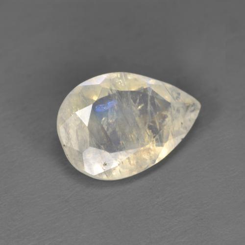 Piedra de luna arcoíris blanco natural de 1,49 ct, en forma de pera, translúcido