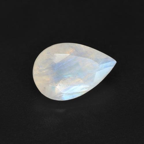 Piedra de luna arcoíris blanco natural de 1,37 ct, en forma de pera, translúcido