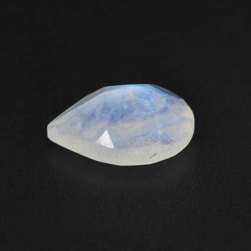 Piedra de luna arcoíris blanco natural de 1,37 ct, en forma de pera, translúcido