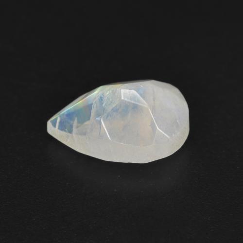 Piedra de luna arcoíris blanco natural de 1,36 ct, en forma de pera, translúcido
