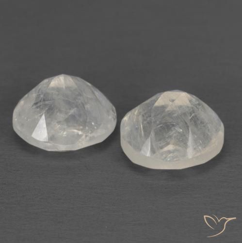 Gemas de Piedra lunar arcoíris Blanco azulado natural de 2.43 ct, Ovalada, Translúcido