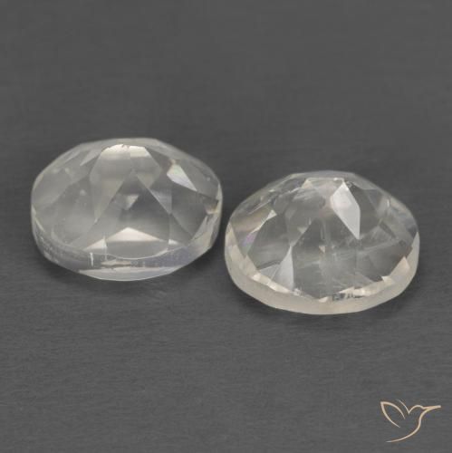 Gemas de Piedra lunar arcoíris Blanco azulado natural de 2.43 ct, Ovalada, Transparente